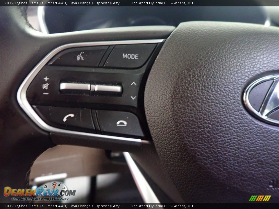 2019 Hyundai Santa Fe Limited AWD Lava Orange / Espresso/Gray Photo #22
