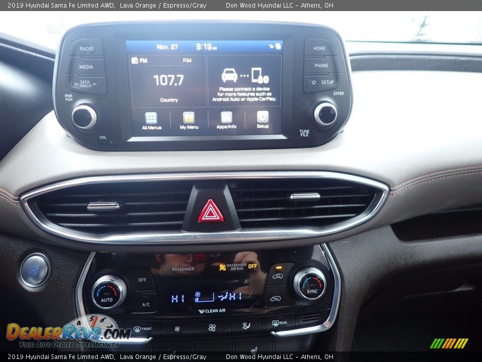 2019 Hyundai Santa Fe Limited AWD Lava Orange / Espresso/Gray Photo #27