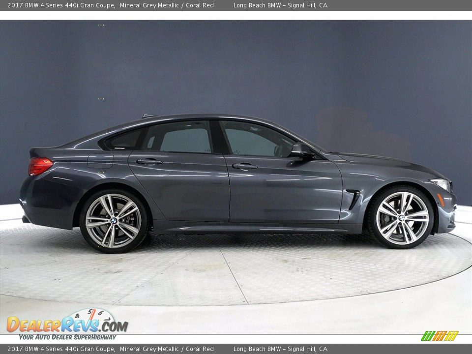 2017 BMW 4 Series 440i Gran Coupe Mineral Grey Metallic / Coral Red Photo #14