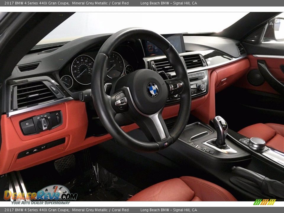 2017 BMW 4 Series 440i Gran Coupe Mineral Grey Metallic / Coral Red Photo #21