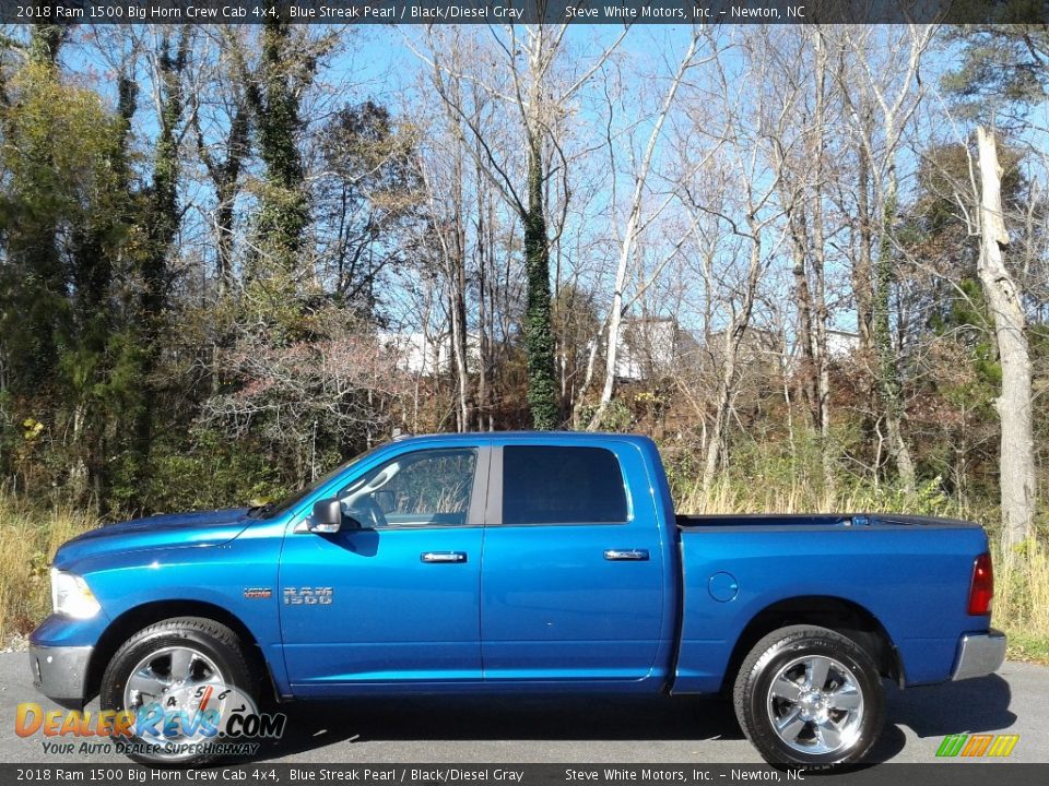 2018 Ram 1500 Big Horn Crew Cab 4x4 Blue Streak Pearl / Black/Diesel Gray Photo #1