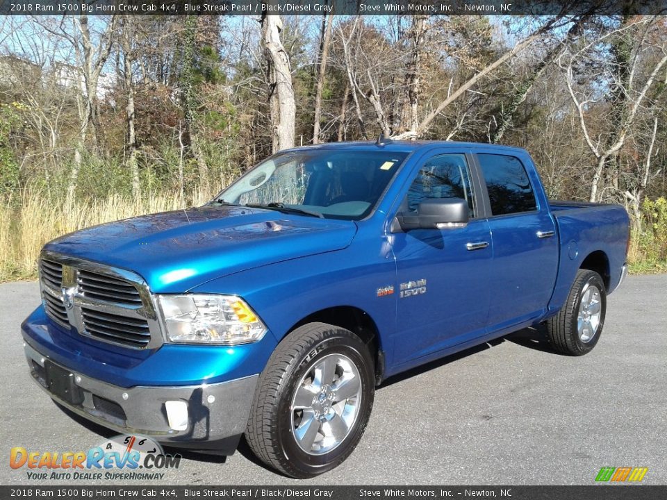 2018 Ram 1500 Big Horn Crew Cab 4x4 Blue Streak Pearl / Black/Diesel Gray Photo #2