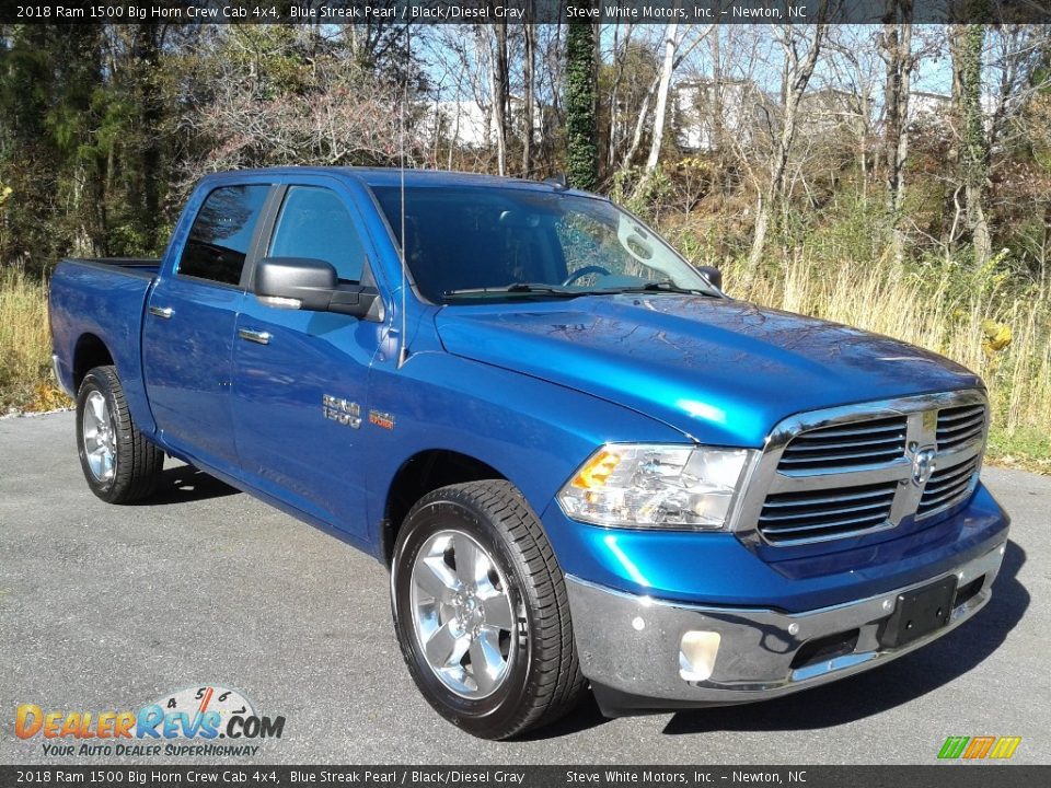 2018 Ram 1500 Big Horn Crew Cab 4x4 Blue Streak Pearl / Black/Diesel Gray Photo #4