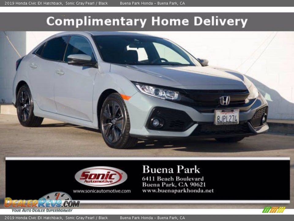 2019 Honda Civic EX Hatchback Sonic Gray Pearl / Black Photo #1