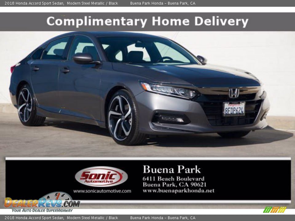 2018 Honda Accord Sport Sedan Modern Steel Metallic / Black Photo #1