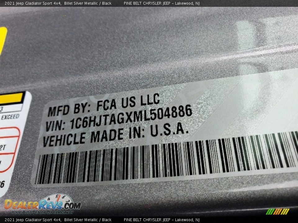 2021 Jeep Gladiator Sport 4x4 Billet Silver Metallic / Black Photo #13