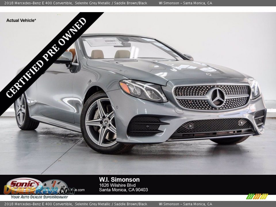 2018 Mercedes-Benz E 400 Convertible Selenite Grey Metallic / Saddle Brown/Black Photo #1