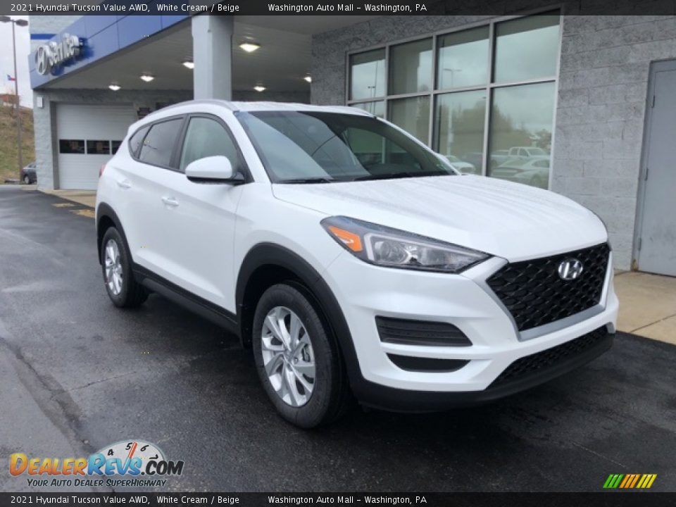 2021 Hyundai Tucson Value AWD White Cream / Beige Photo #1