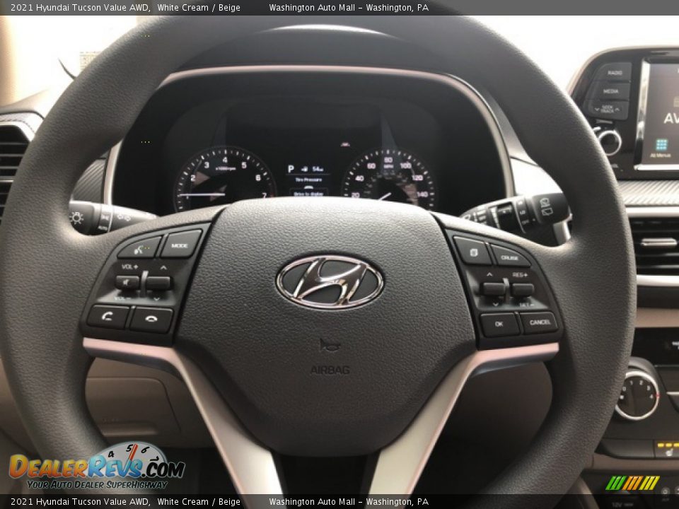 2021 Hyundai Tucson Value AWD White Cream / Beige Photo #10