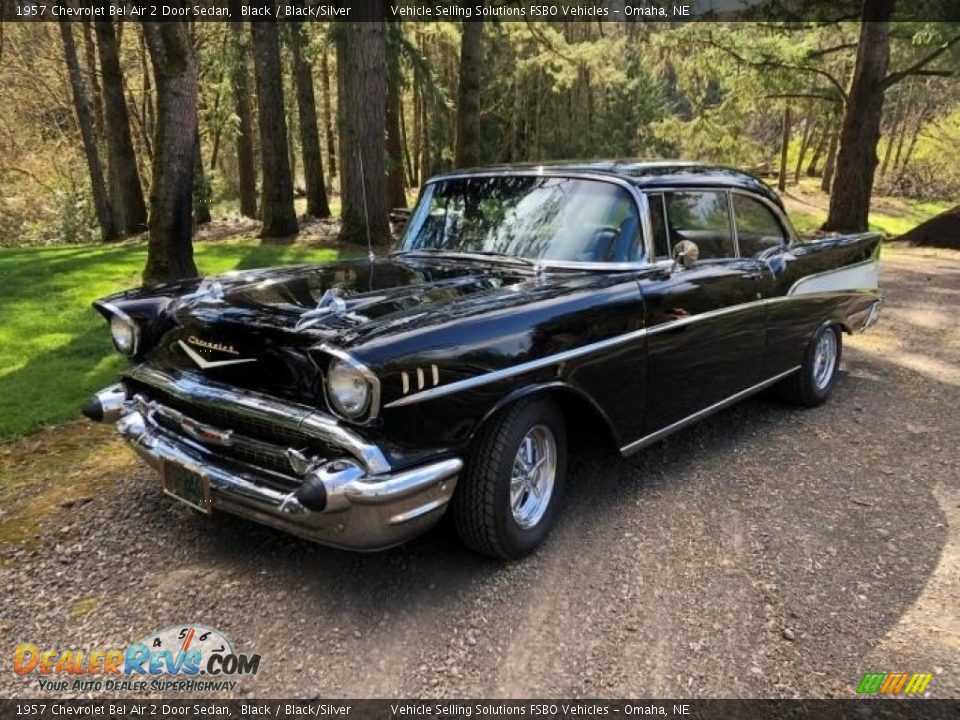 1957 Chevrolet Bel Air 2 Door Sedan Black / Black/Silver Photo #1