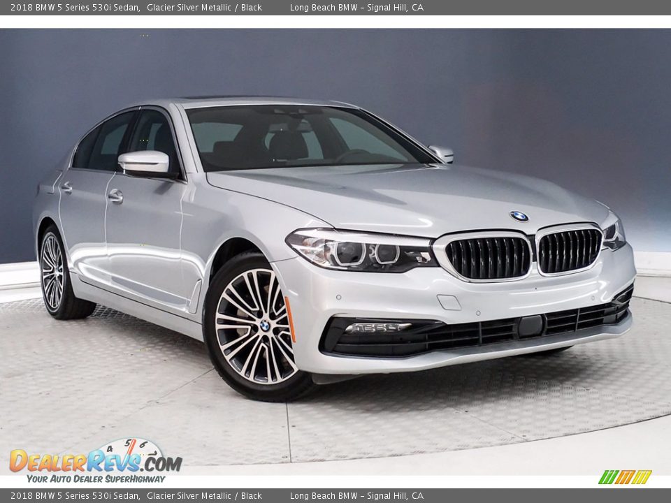 2018 BMW 5 Series 530i Sedan Glacier Silver Metallic / Black Photo #14