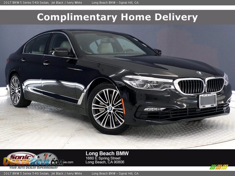 2017 BMW 5 Series 540i Sedan Jet Black / Ivory White Photo #1