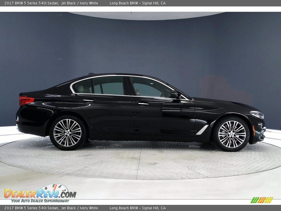 2017 BMW 5 Series 540i Sedan Jet Black / Ivory White Photo #14