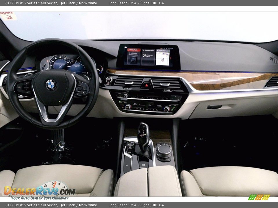 2017 BMW 5 Series 540i Sedan Jet Black / Ivory White Photo #15