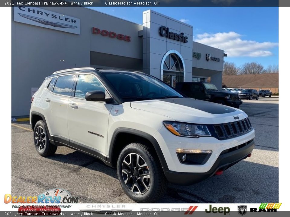 2021 Jeep Compass Trailhawk 4x4 White / Black Photo #1