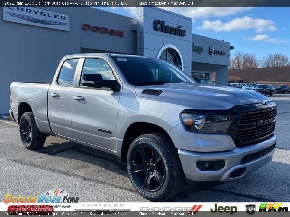 2021 Ram 1500 Big Horn Quad Cab 4x4 Billet Silver Metallic / Black Photo #1