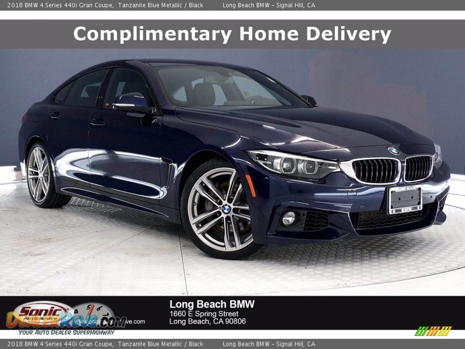 2018 BMW 4 Series 440i Gran Coupe Tanzanite Blue Metallic / Black Photo #1