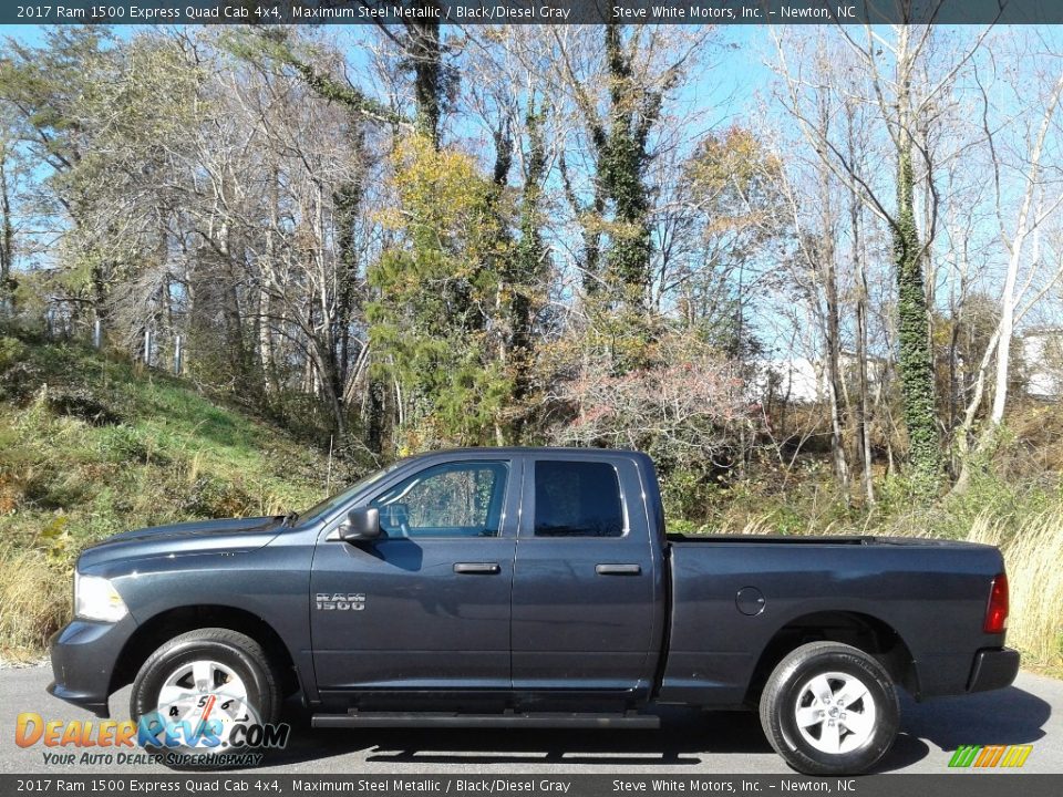 2017 Ram 1500 Express Quad Cab 4x4 Maximum Steel Metallic / Black/Diesel Gray Photo #1