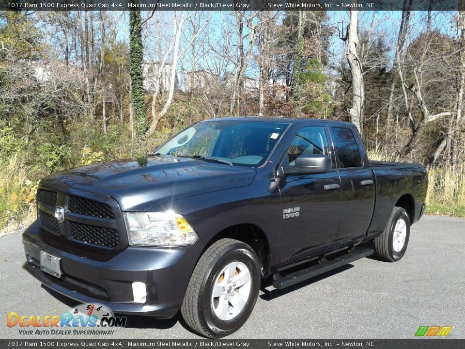 2017 Ram 1500 Express Quad Cab 4x4 Maximum Steel Metallic / Black/Diesel Gray Photo #2