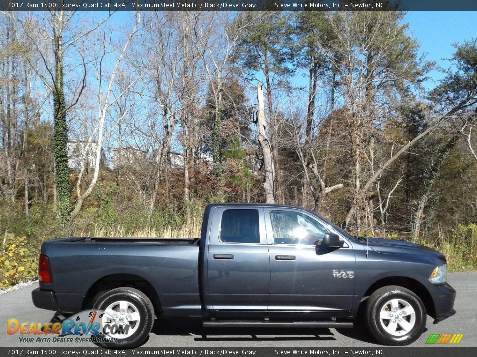 2017 Ram 1500 Express Quad Cab 4x4 Maximum Steel Metallic / Black/Diesel Gray Photo #5