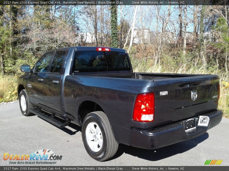 2017 Ram 1500 Express Quad Cab 4x4 Maximum Steel Metallic / Black/Diesel Gray Photo #9