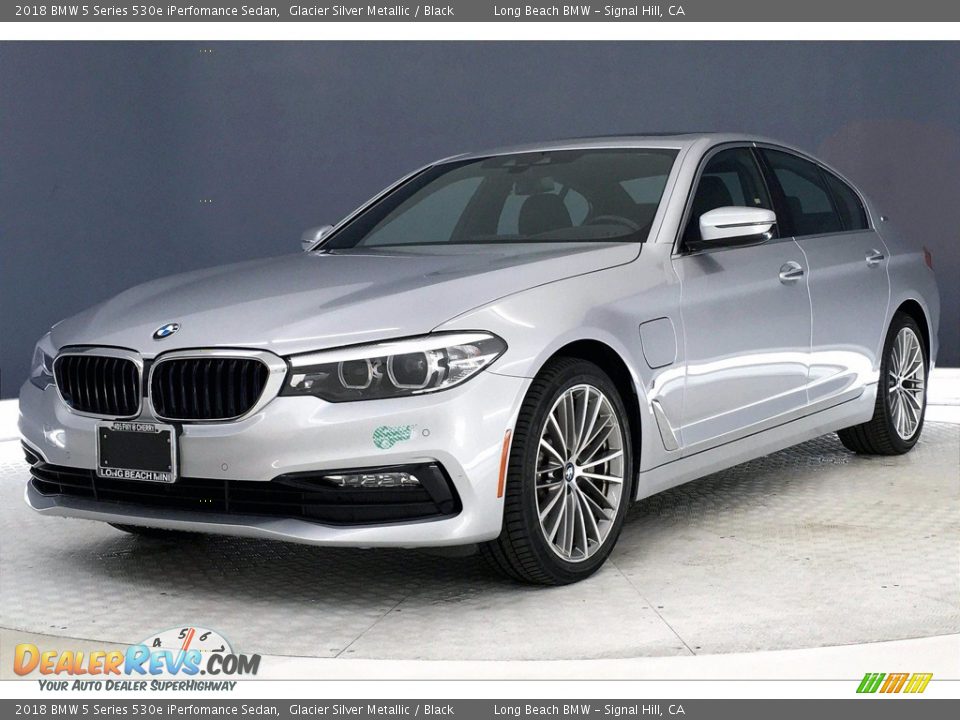 2018 BMW 5 Series 530e iPerfomance Sedan Glacier Silver Metallic / Black Photo #12