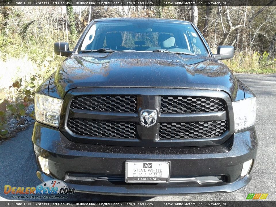 2017 Ram 1500 Express Quad Cab 4x4 Brilliant Black Crystal Pearl / Black/Diesel Gray Photo #3