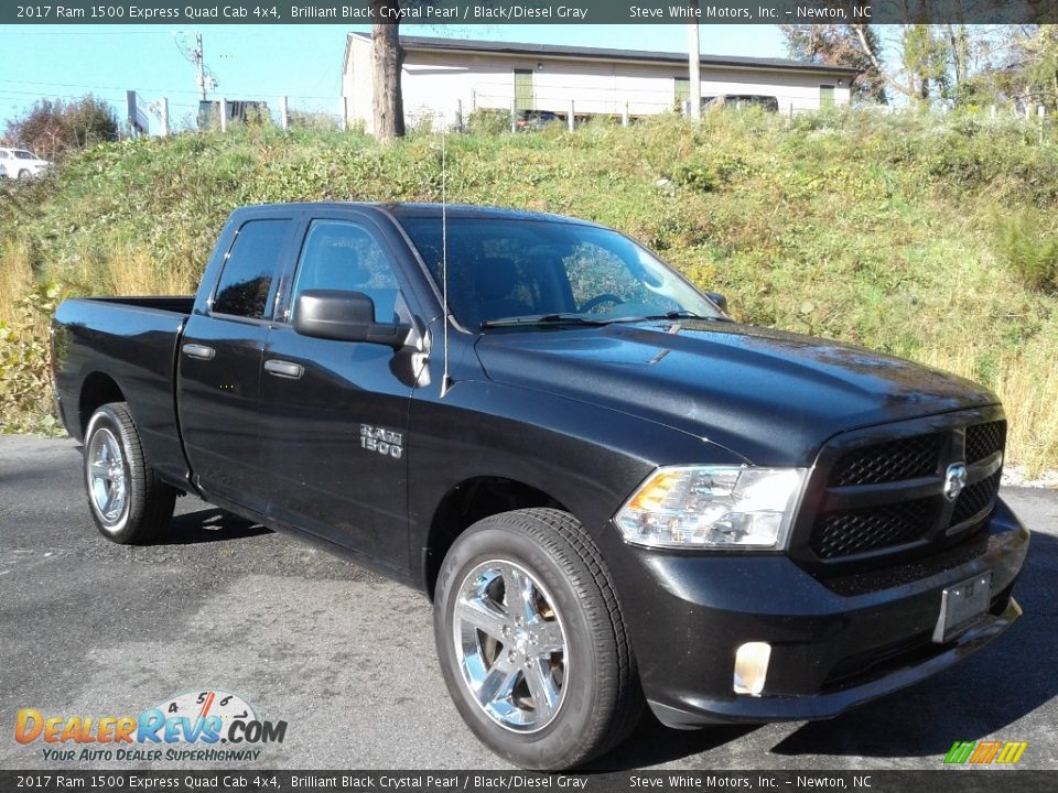 2017 Ram 1500 Express Quad Cab 4x4 Brilliant Black Crystal Pearl / Black/Diesel Gray Photo #4