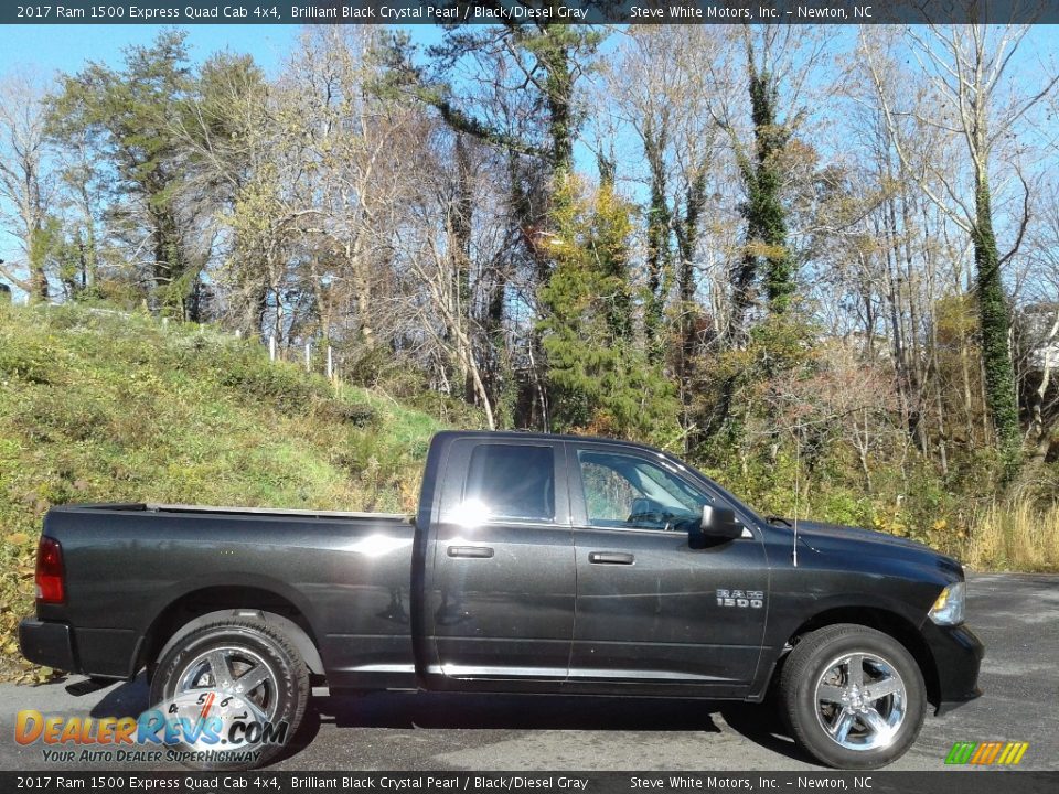 2017 Ram 1500 Express Quad Cab 4x4 Brilliant Black Crystal Pearl / Black/Diesel Gray Photo #5