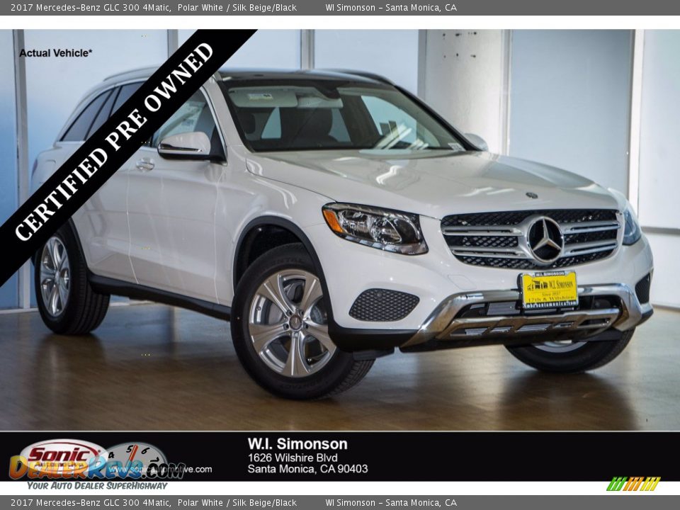 2017 Mercedes-Benz GLC 300 4Matic Polar White / Silk Beige/Black Photo #1