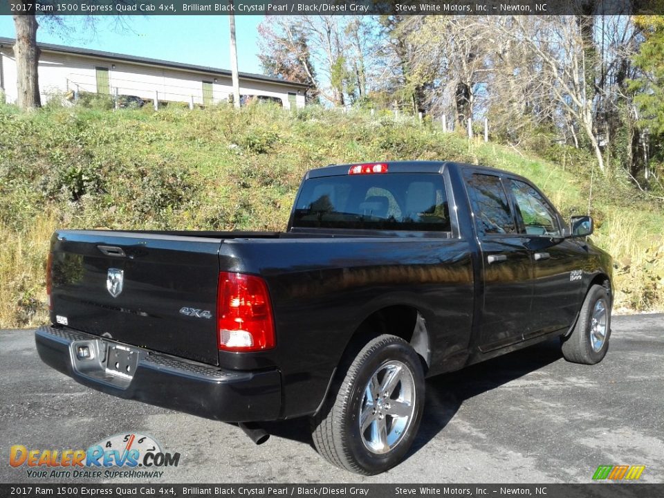 2017 Ram 1500 Express Quad Cab 4x4 Brilliant Black Crystal Pearl / Black/Diesel Gray Photo #6