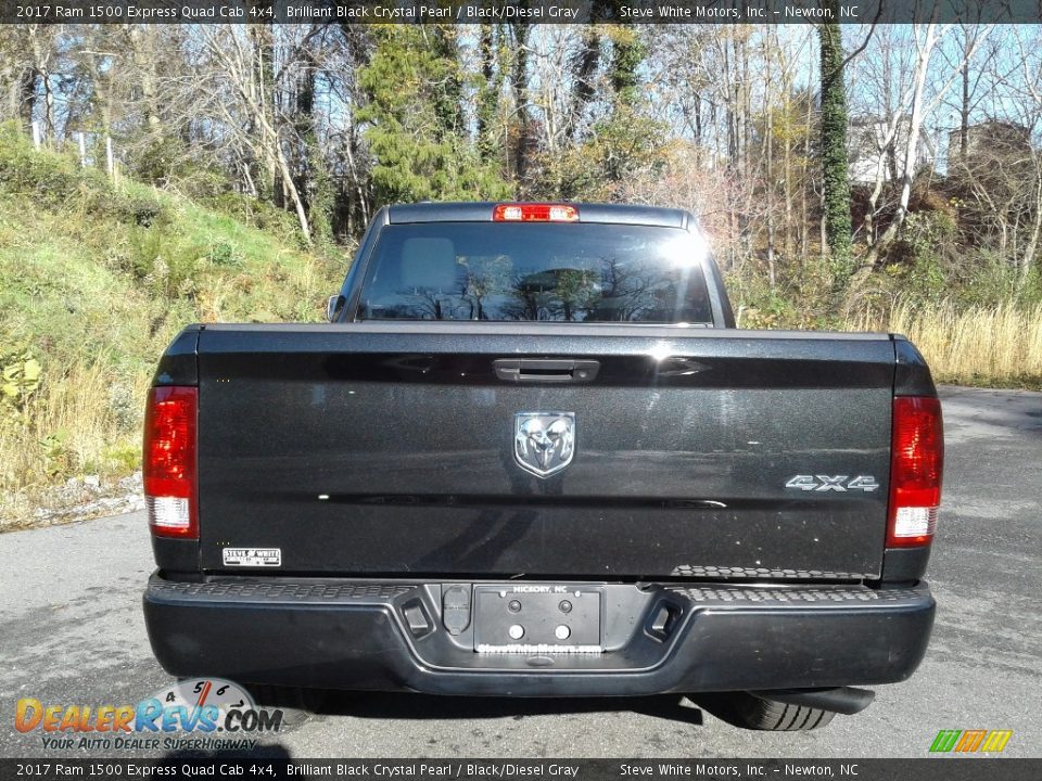 2017 Ram 1500 Express Quad Cab 4x4 Brilliant Black Crystal Pearl / Black/Diesel Gray Photo #7