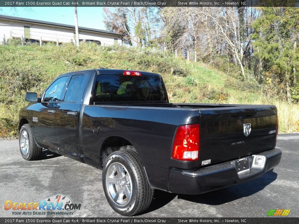 2017 Ram 1500 Express Quad Cab 4x4 Brilliant Black Crystal Pearl / Black/Diesel Gray Photo #9