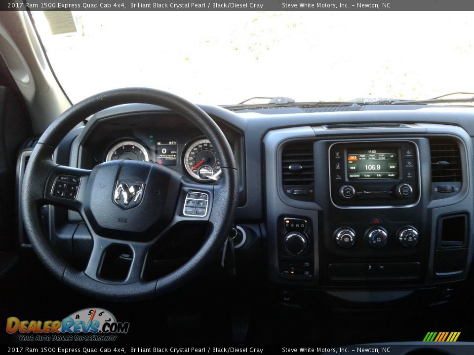 2017 Ram 1500 Express Quad Cab 4x4 Brilliant Black Crystal Pearl / Black/Diesel Gray Photo #17