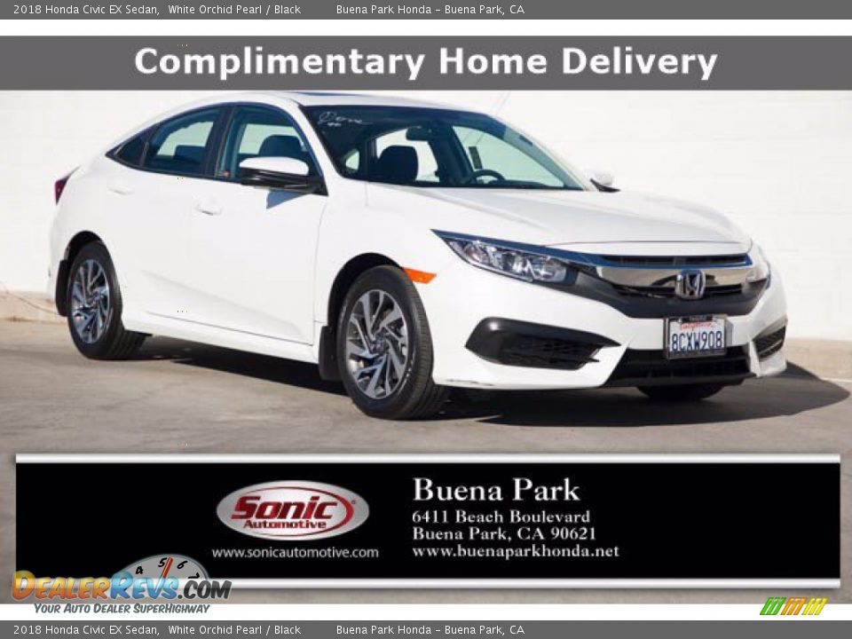 2018 Honda Civic EX Sedan White Orchid Pearl / Black Photo #1