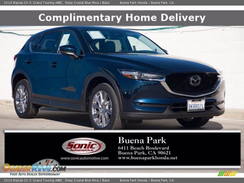 2019 Mazda CX-5 Grand Touring AWD Deep Crystal Blue Mica / Black Photo #1