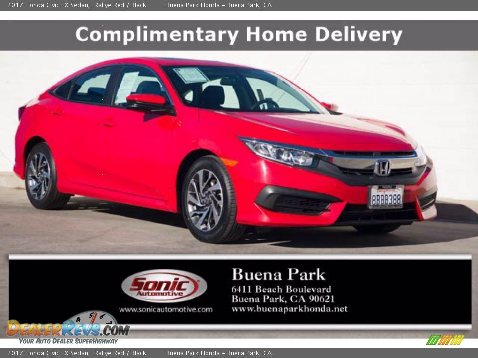 2017 Honda Civic EX Sedan Rallye Red / Black Photo #1