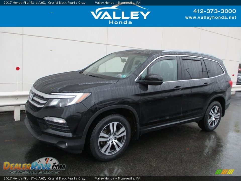 2017 Honda Pilot EX-L AWD Crystal Black Pearl / Gray Photo #1