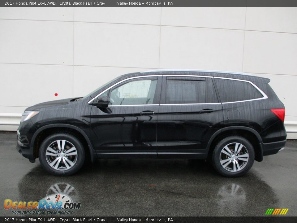 2017 Honda Pilot EX-L AWD Crystal Black Pearl / Gray Photo #2