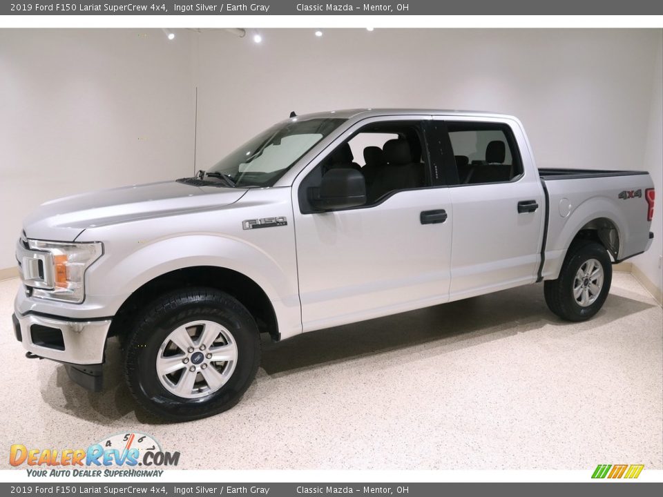 2019 Ford F150 Lariat SuperCrew 4x4 Ingot Silver / Earth Gray Photo #3