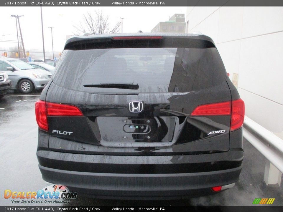 2017 Honda Pilot EX-L AWD Crystal Black Pearl / Gray Photo #4