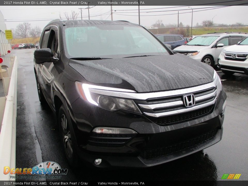 2017 Honda Pilot EX-L AWD Crystal Black Pearl / Gray Photo #6