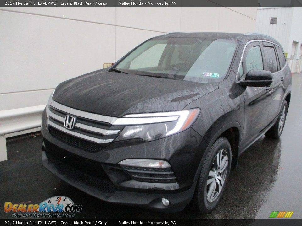 2017 Honda Pilot EX-L AWD Crystal Black Pearl / Gray Photo #8