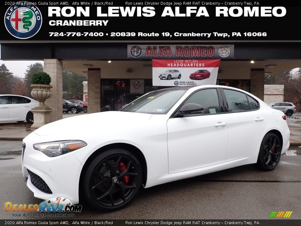 2020 Alfa Romeo Giulia Sport AWD Alfa White / Black/Red Photo #1