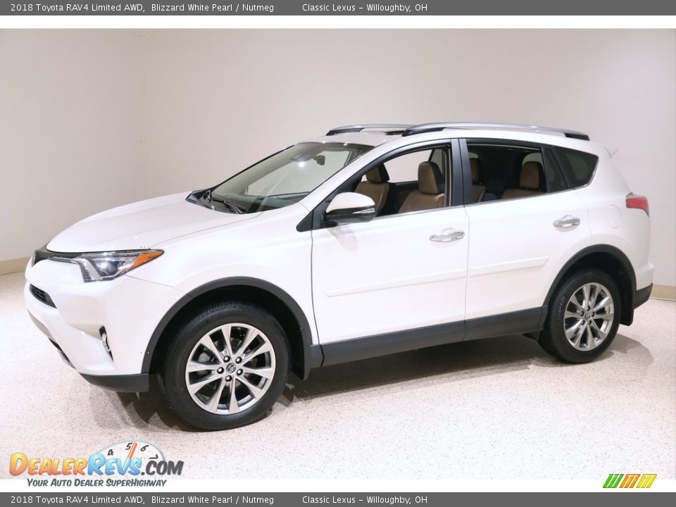 2018 Toyota RAV4 Limited AWD Blizzard White Pearl / Nutmeg Photo #3