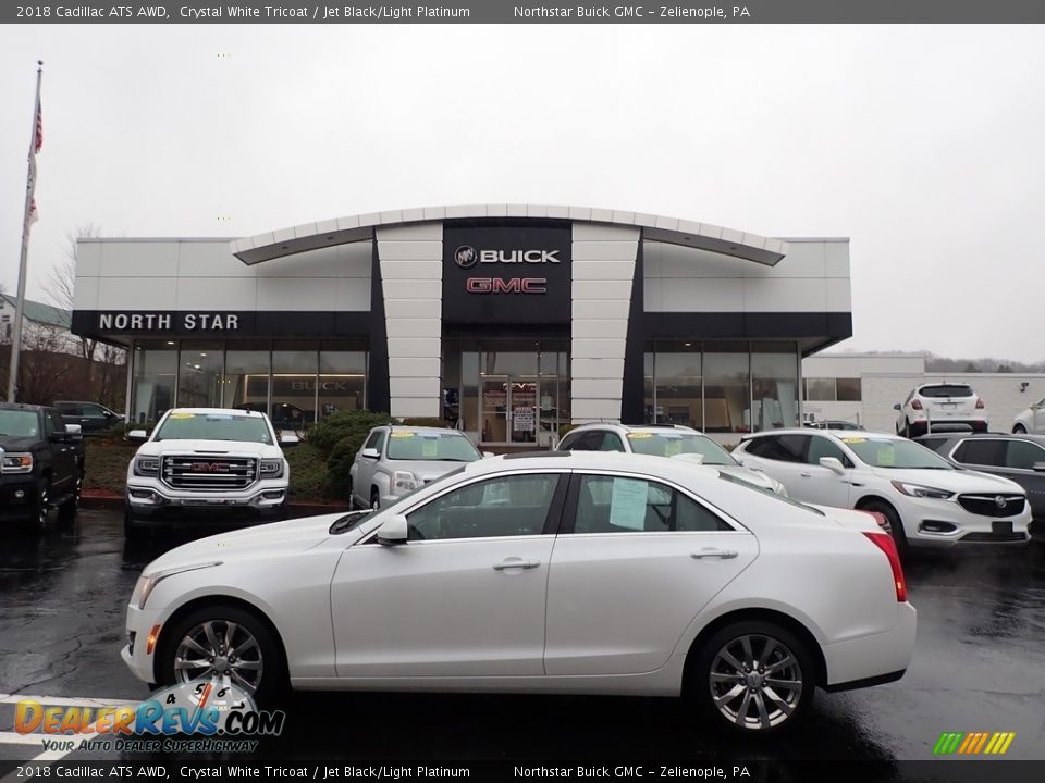 2018 Cadillac ATS AWD Crystal White Tricoat / Jet Black/Light Platinum Photo #1