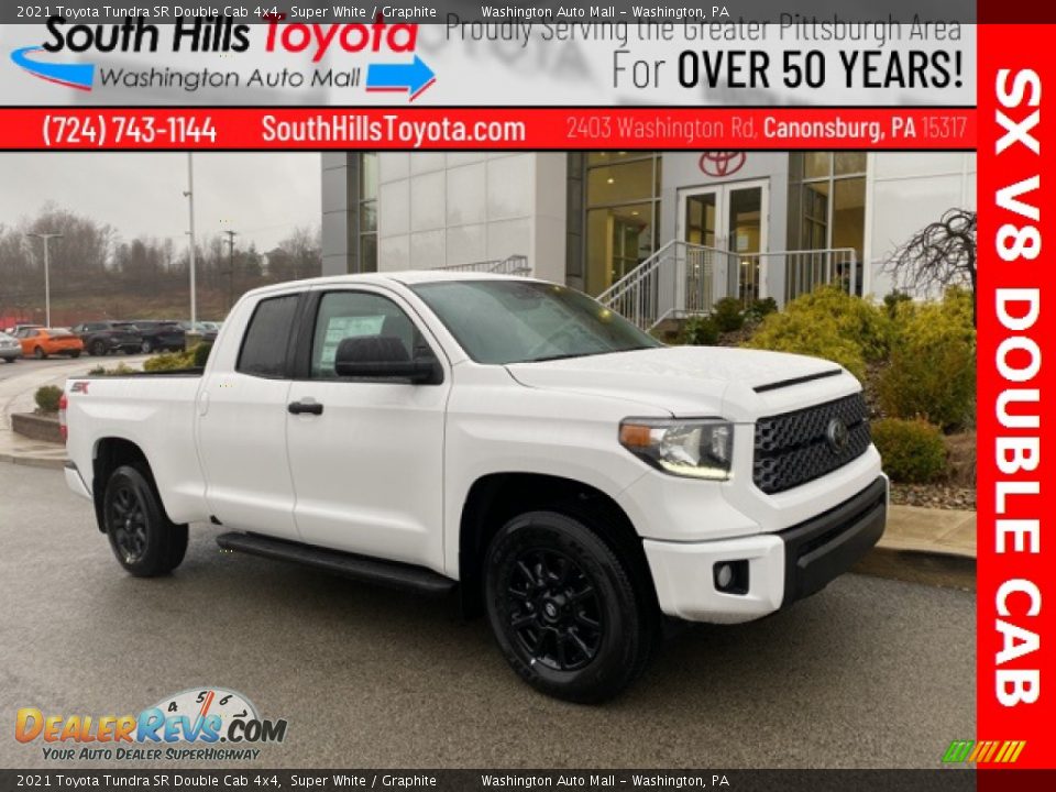 2021 Toyota Tundra SR Double Cab 4x4 Super White / Graphite Photo #1