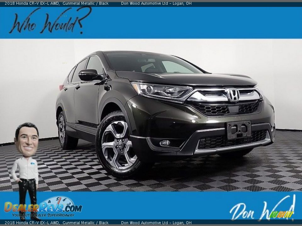 2018 Honda CR-V EX-L AWD Gunmetal Metallic / Black Photo #1