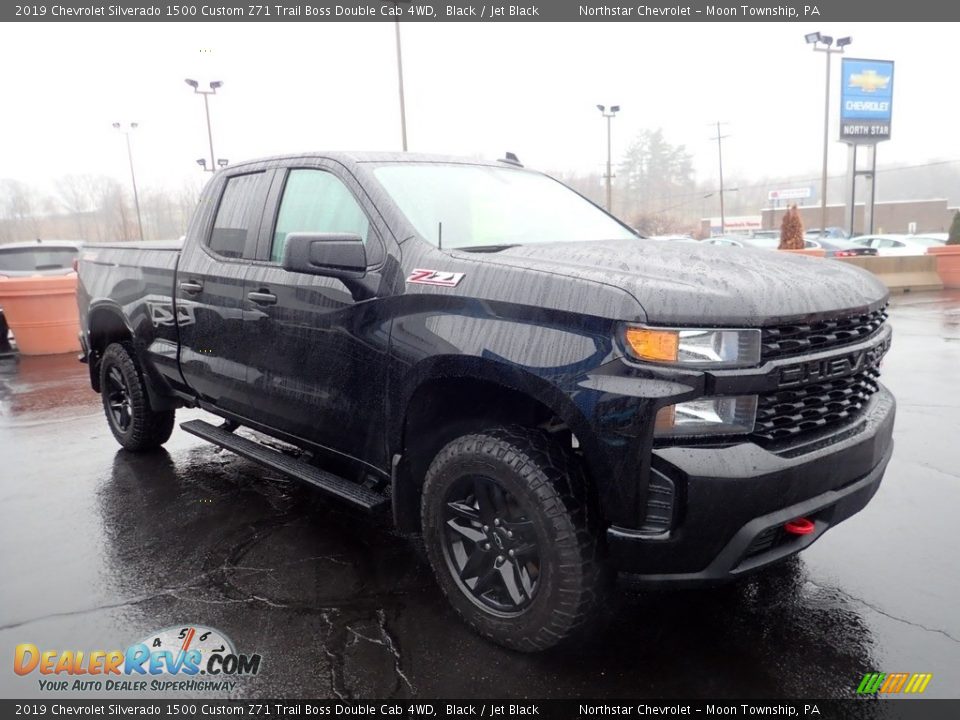 2019 Chevrolet Silverado 1500 Custom Z71 Trail Boss Double Cab 4WD Black / Jet Black Photo #10