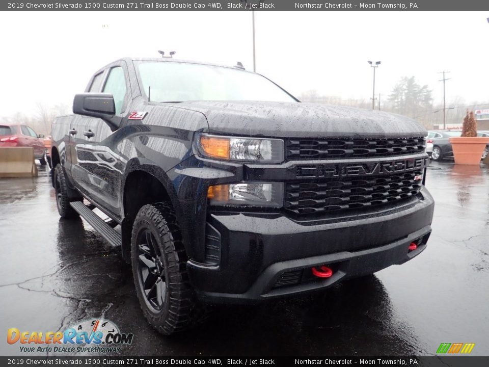 2019 Chevrolet Silverado 1500 Custom Z71 Trail Boss Double Cab 4WD Black / Jet Black Photo #11